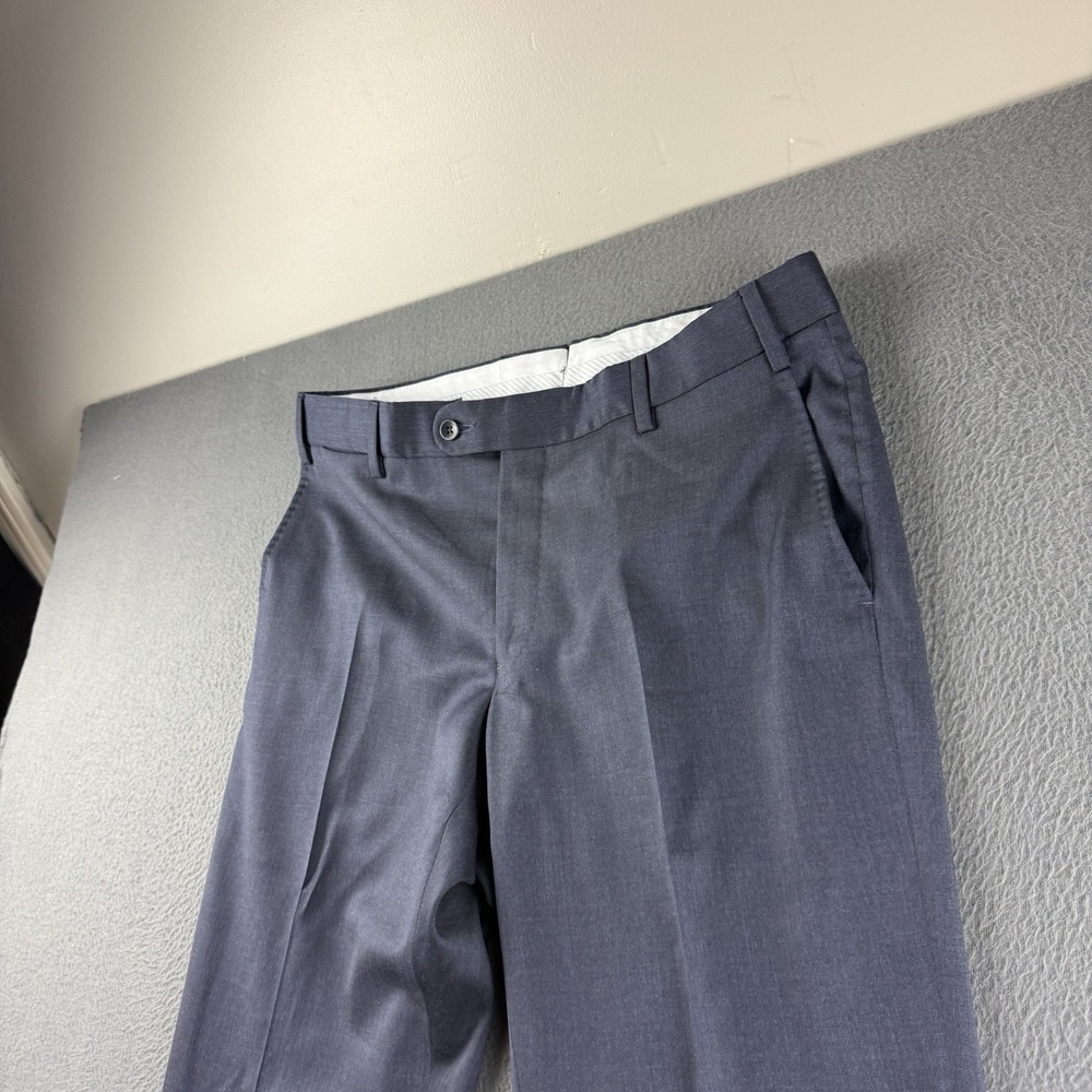 Loro Piana Pants Men 34x30 Blue 6 East 100% Wool Four Seasons Pleated Trousers